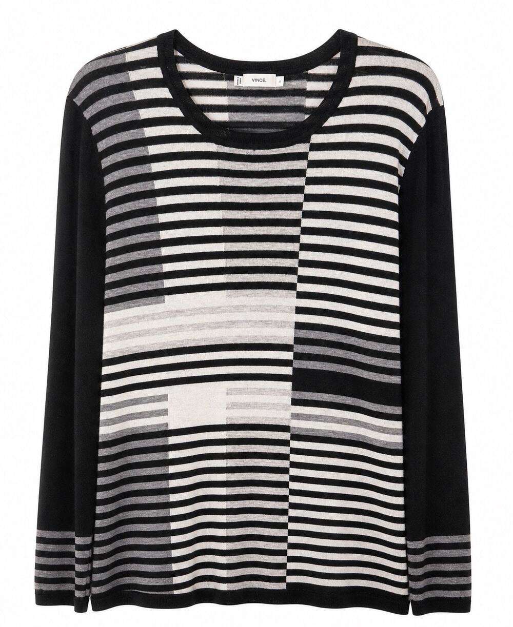Vince Striped Featherweight Sweater